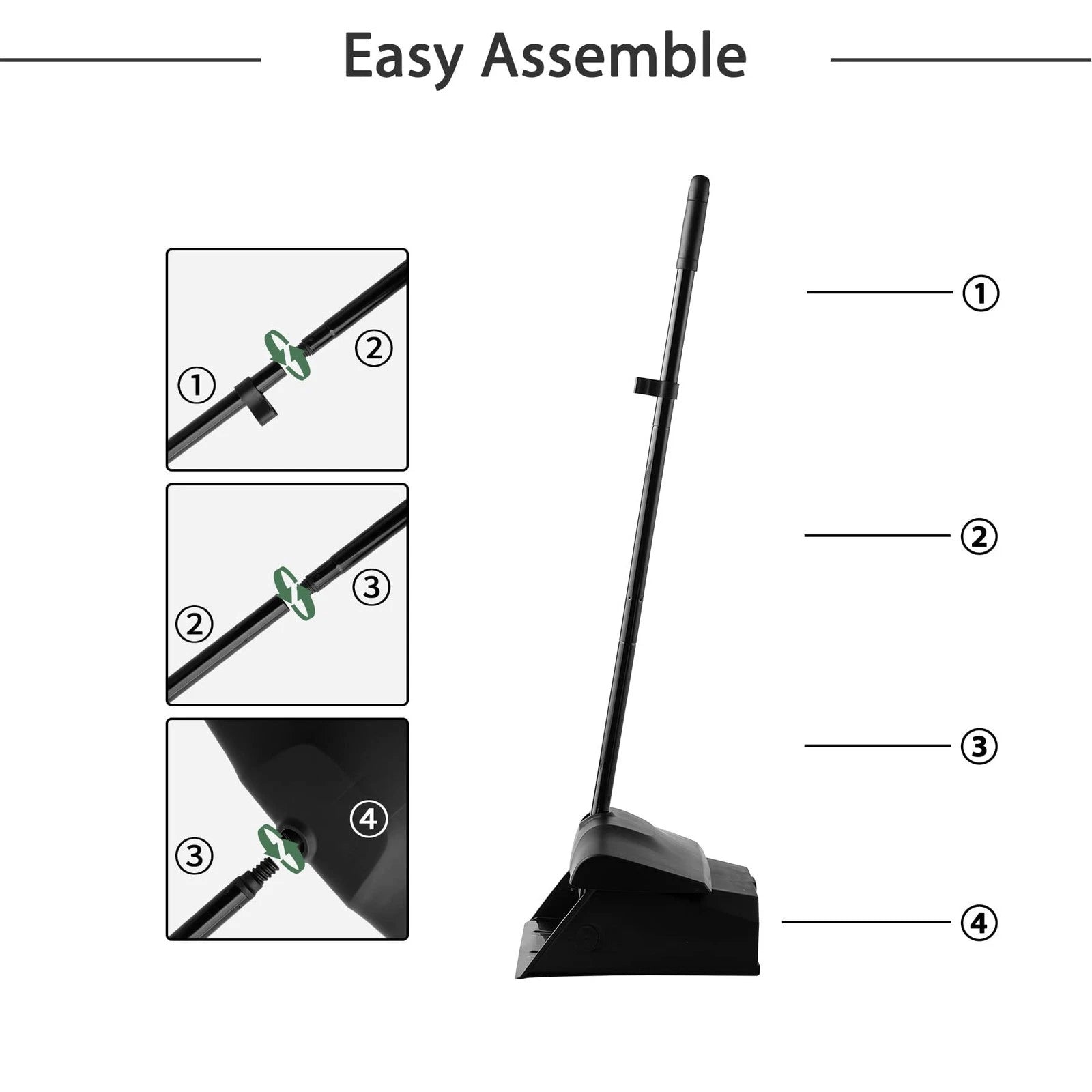 Eyliden Commercial Angle Broom and Dustpan Combo, with Long Handle, Lobby Dust P