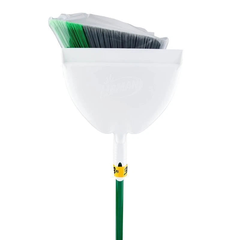 Precision Angle Brooms & Dust Pan 2 Packs All Surface Cleaning Tools Set Green