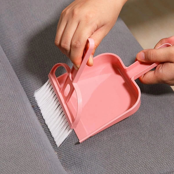 Mini Hand Broom and Dustpan Set 3 Pack Colorful Soft Bristle Cleaning Tool