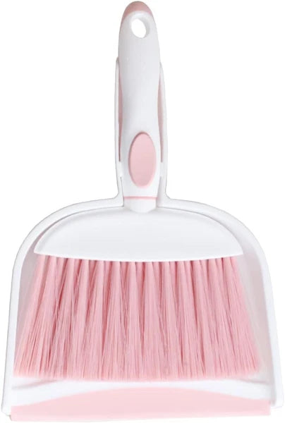 Mini Broom and Dustpan Set-Mini Whisk Set for Desk, Housekeeping, Pink