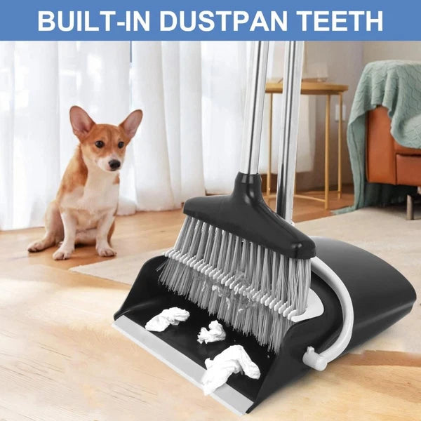 Broom and Dustpan Set Lightweight Upright Lobby Broom and Dust Pan Combo +