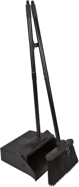 Duo-Pan Upright Dust and Broom Set with Clip for Floor Cleaning Restaurants