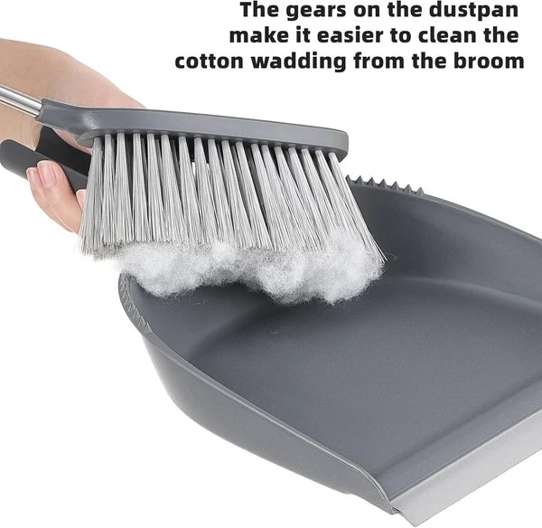 Dustpan and Brush Set with Stainless Steel Handle, Mini Broom and Dustpan Set