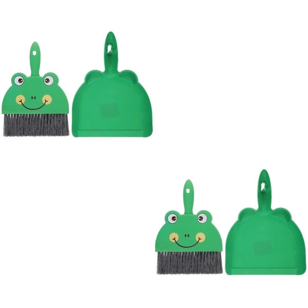 2 Sets Desktop Cleaning Brush Portable Mini Broom Dustpan And Small