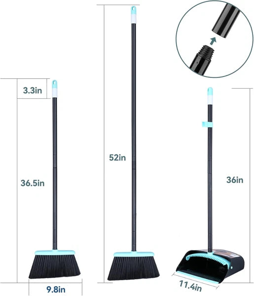 Broom with Dustpan Combo Set,Dust Pan with Broom Combo Set,Standing Dustpan and