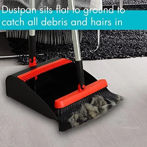 PHYEX 2-Pack Dustpan and Broom Set for Home Cleanup Dustpan with Adjustable H...
