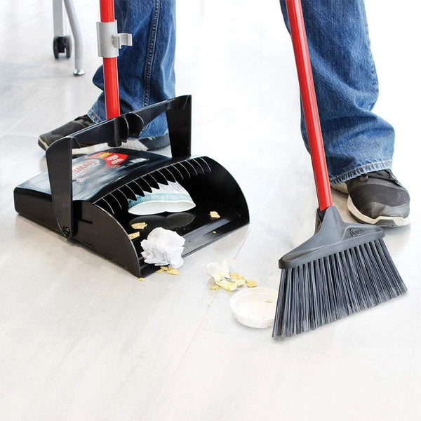 Durable Stainless Steel Lobby Broom and Dustpan Set - Ideal for Home & Office