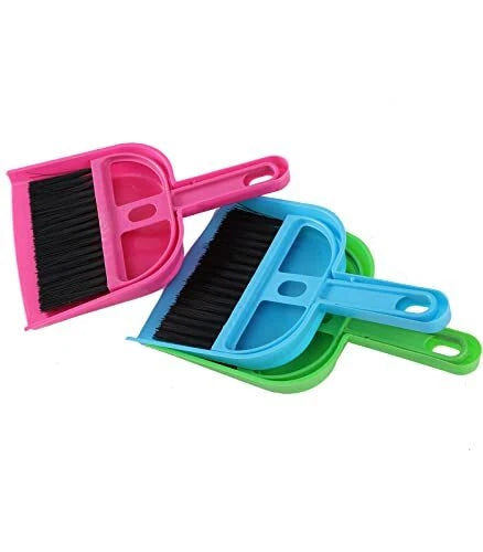 6 Pack Mini Hand Broom and Dustpan Set Cleaning Tools for Desk Car Pet Cage