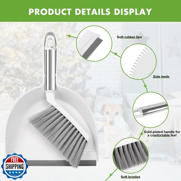 Zehrai Small Broom and Dustpan Set, Dustpan and Brush Set, Small Brush and Du