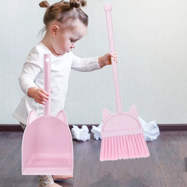 Children's Broom Set Toddler Childrens Sweeping Brush and Dustpan for