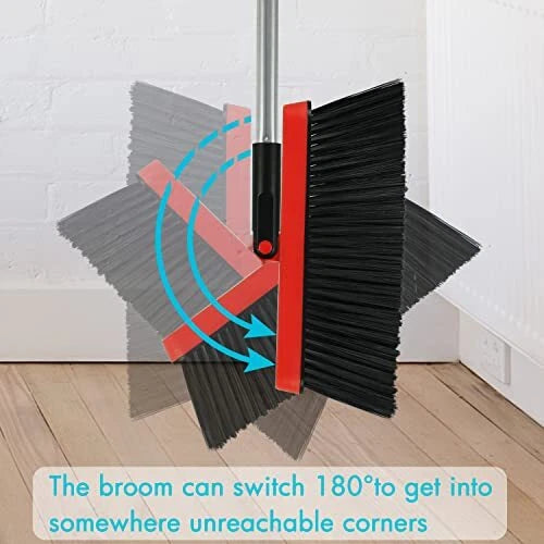 PHYEX 2-Pack Dustpan and Broom Set for Home Cleanup Dustpan with Adjustable H...