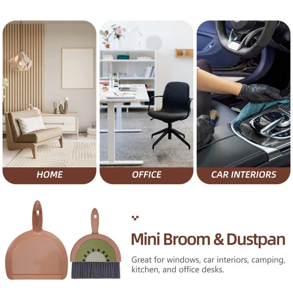 Mini Broom Set Desktop Dust Cleaner Small Dustpan Child Travel with