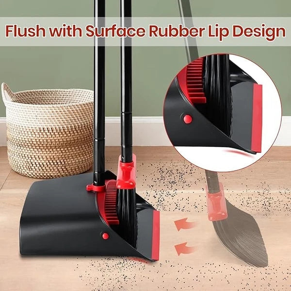 Set de Escoba y Recogedor con Palo Ajustable para Casa Limpieza Vertical Nuevo