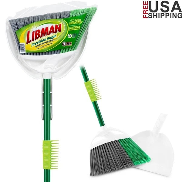 Precision Angle Broom Dust Pan Set All Surface Fibers Eco Friendly Clean Dust US