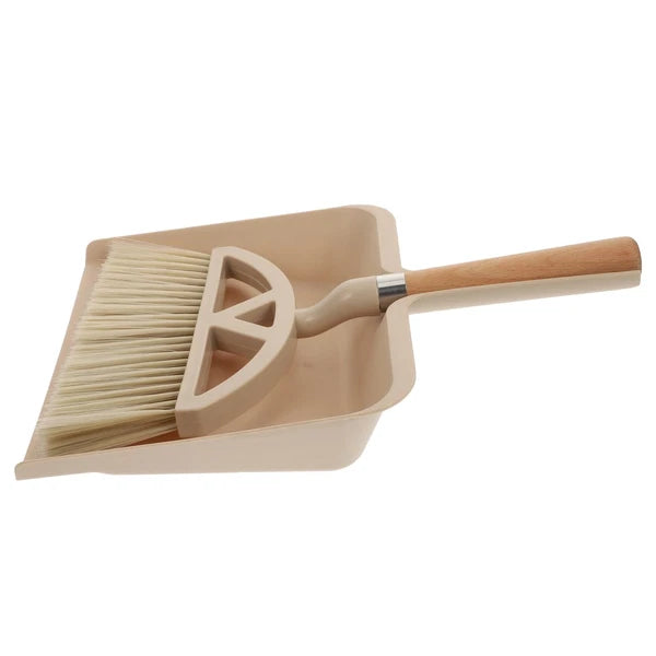 1 Set Plastic Desktop Cleaning Broom Mini Dustpan Cleaning Supplies (Khaki)