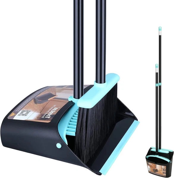 Broom with Dustpan Combo Set,Dust Pan with Broom Combo Set,Standing Dustpan and