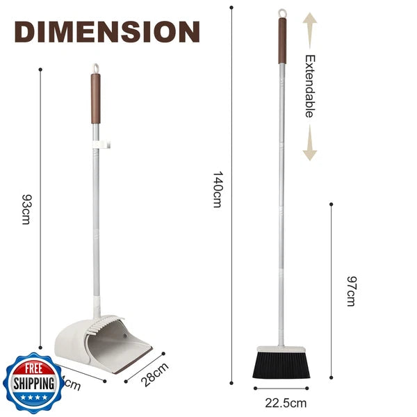 Jekayla 54" Long Handled Broom and Dustpan Set - Perfect Dust Pan and Brush C