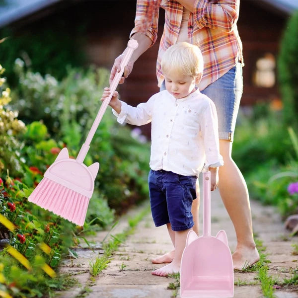 Children's Broom Set Kids Sweeping Brush Toy Cleaning Kit Dust Pan for