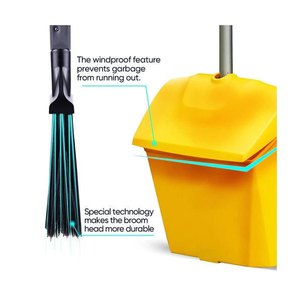 Yocada Heavy Duty Broom and Dustpan Set Commercial Outdoor Indoor 2+1 Perfect...