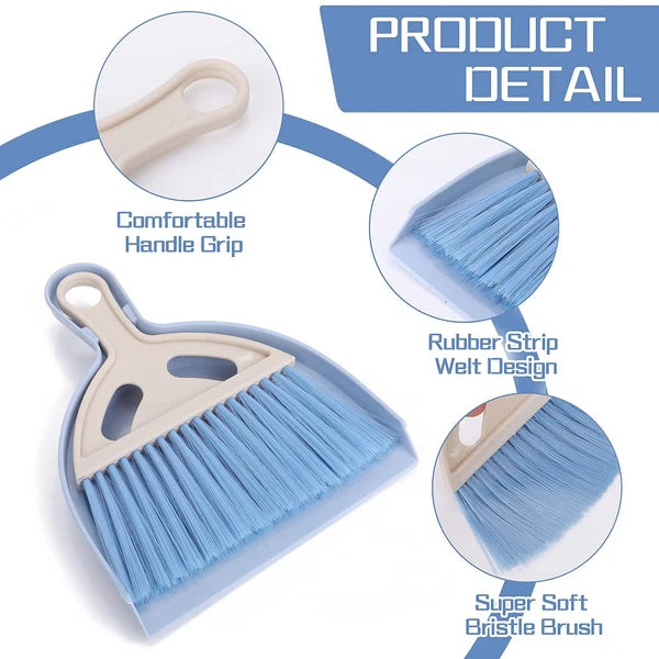 Small Dustpan and Brush Set Portable Table Top Brush Crumb Sweeper for Desk
