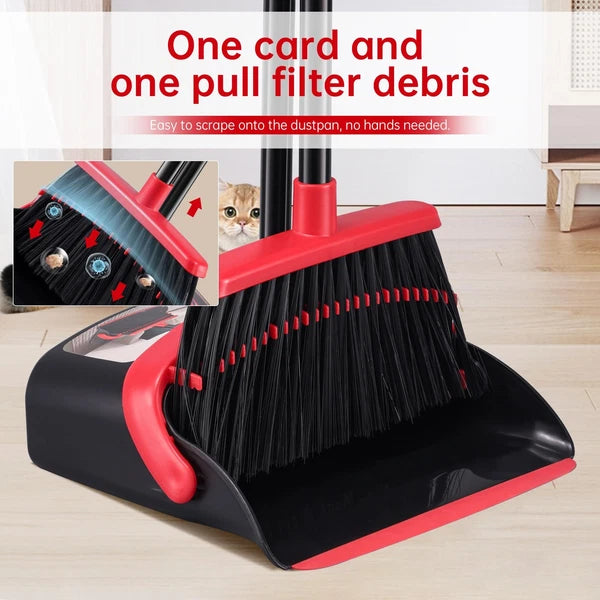 Broom With Dustpan Combo Set Hand Broom And Dustpan Set For Sweeping Indoor Angl