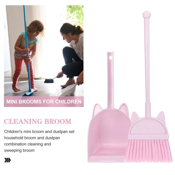 Children's Broom Set Toddler Childrens Sweeping Brush and Dustpan for