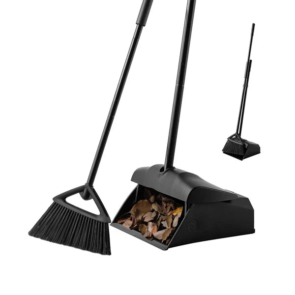 Eyliden Commercial Angle Broom and Dustpan Combo, with Long Handle, Lobby Dust P