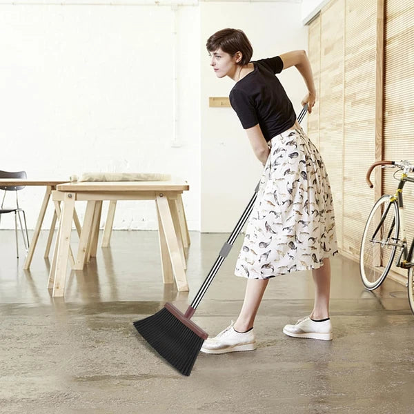 Upgrade Self-Cleaning Broom & Dustpan Set with Long Handle for Pets & Home Use
