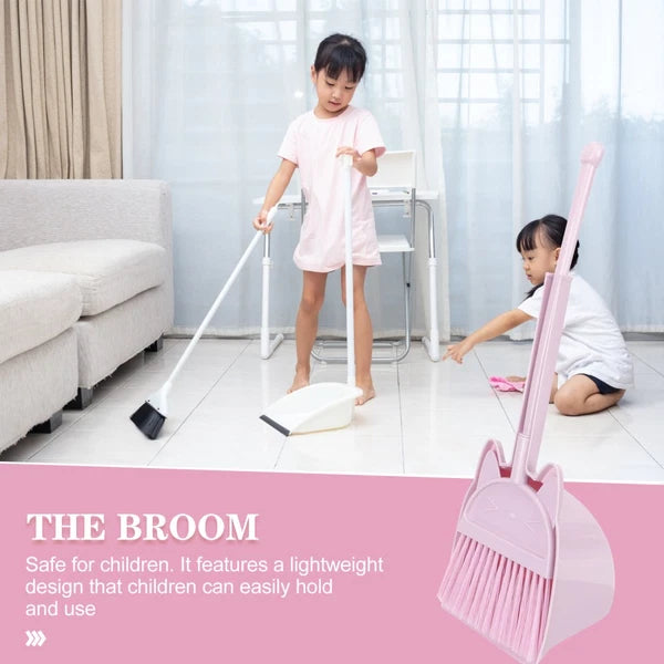 Children's Broom Set Toddler Childrens Sweeping Brush and Dustpan for