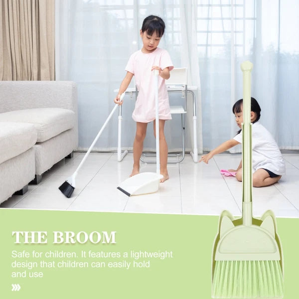 Children's Broom Set Cleaning Kids Childs Dustpan Brush Toddler Small Classroom