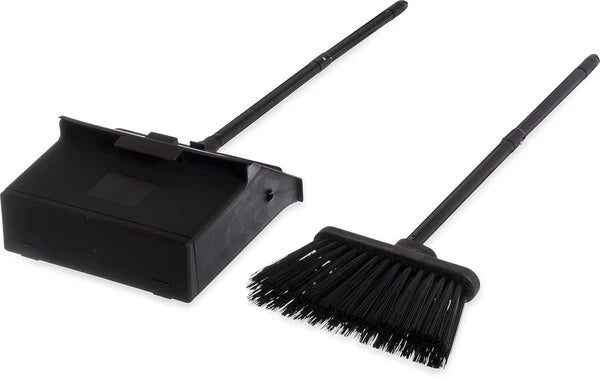 Duo-Pan Upright Dust and Broom Set with Clip for Floor Cleaning Restaurants