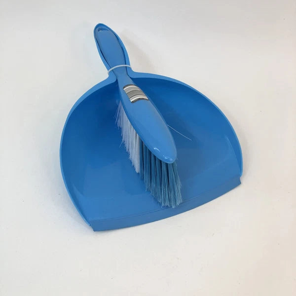 Easy Home Quick Clean up Dust Pan Duster Brush Sweep Set Red Blue