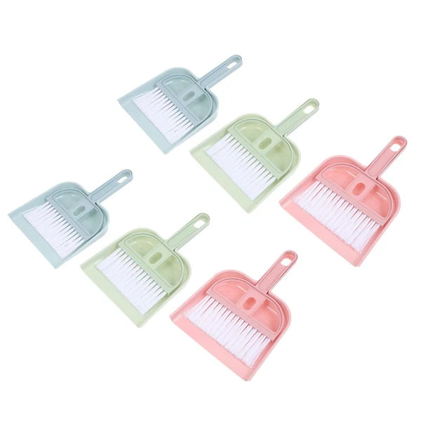 6 Sets Cleaning Artifact Mini Dust Pan and Brush Hand Broom Dustpan