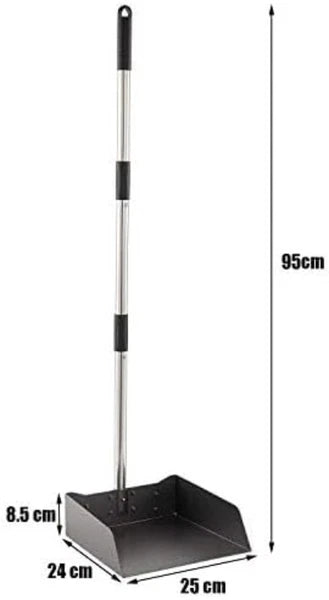 Ergonomic 39” Long Handled Dustpan - Rust-Proof Stainless Steel for Any Setting