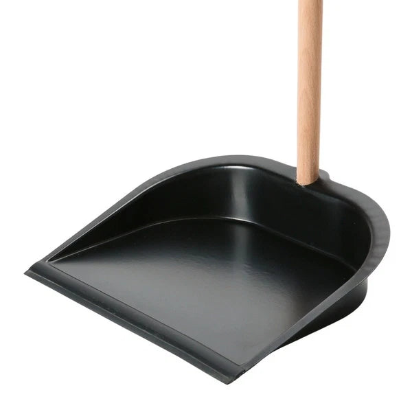 Stylish Beech Wood Broom & Metal Dust Pan Set Home Cleaning Tools 2pcs New