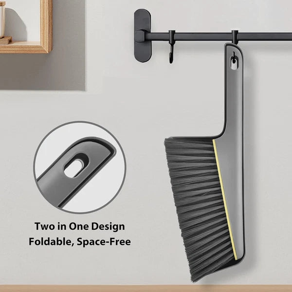 Small Broom and Dustpan Set, Hand Mini Dust-Pan Brush, 1 Piece, Gray