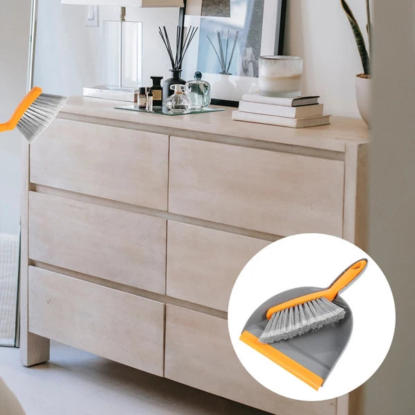 1 Set Desktop Dustpan Brush Set Small Mini Scrubber Dust Pan Broom Cleaning