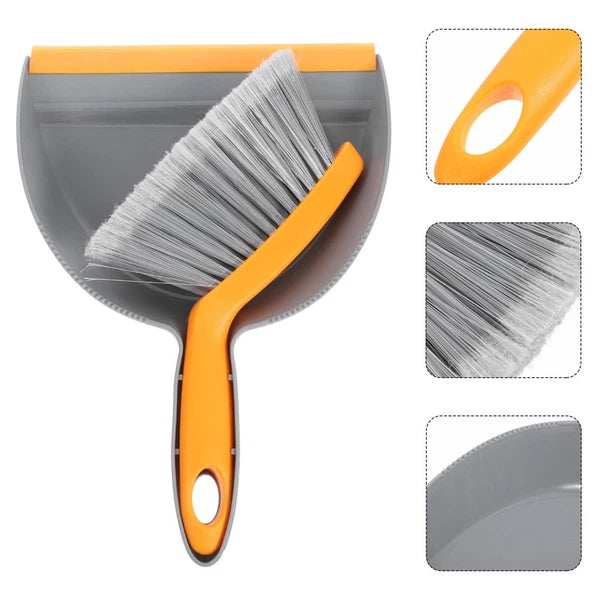1 Set Desktop Dustpan Brush Set Small Mini Scrubber Dust Pan Broom Cleaning
