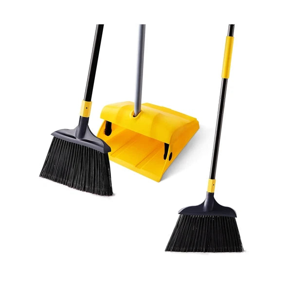 Yocada Heavy Duty Broom and Dustpan Set Commercial Outdoor Indoor 2+1 Perfect...