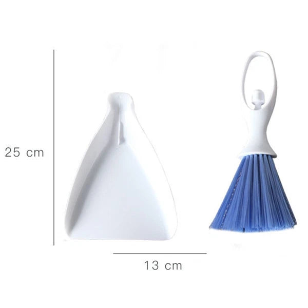 2 Sets Desktop Broom Portable Dustpan Brush Cleaner Cleaning Utensils