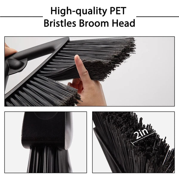 Eyliden Commercial Angle Broom and Dustpan Combo, with Long Handle, Lobby Dust P