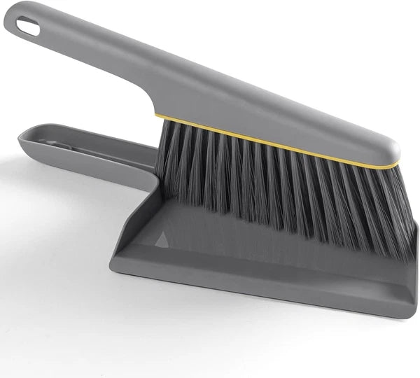 Small Broom and Dustpan Set, Hand Mini Dust-Pan Brush, 1 Piece, Gray