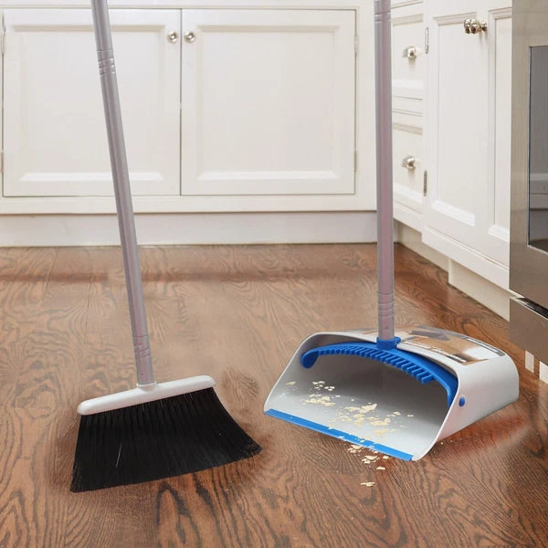 Treelen Long Handle Broom and Dustpan Set,Upright Dust Pan Combo for Home, Kitch