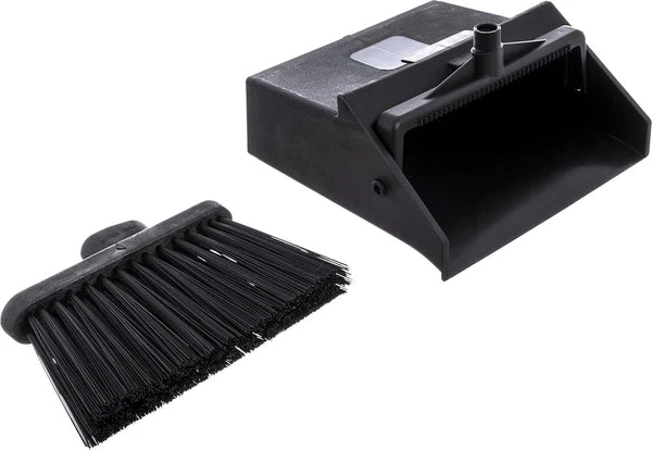 Duo-Pan Upright Dust and Broom Set with Clip for Floor Cleaning Restaurants