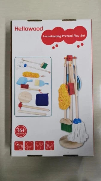 Kids Cleaning Set, 8Pcs Housekeeping Play Set Includes Broom Mop Duster Dustpan