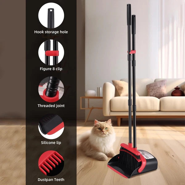Broom With Dustpan Combo Set Hand Broom And Dustpan Set For Sweeping Indoor Angl