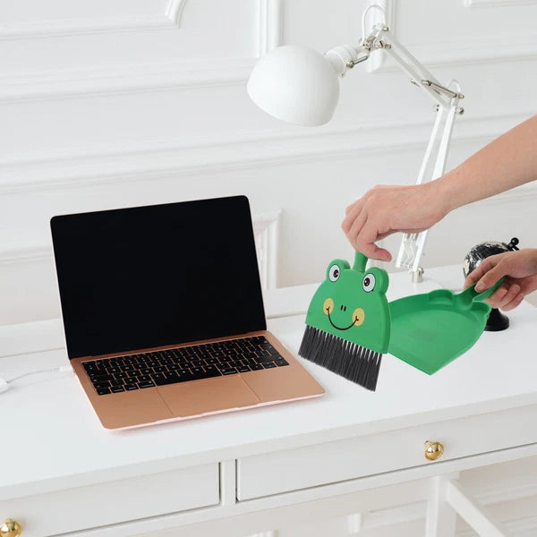 2 Sets Desktop Cleaning Brush Portable Mini Broom Dustpan And Small