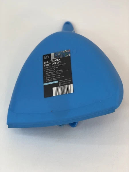 Easy Home Quick Clean up Dust Pan Duster Brush Sweep Set Red Blue