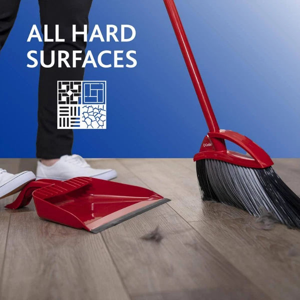 Power Corner Pet Pro Angle Broom with Step on Dust Pan - Pack Of 2