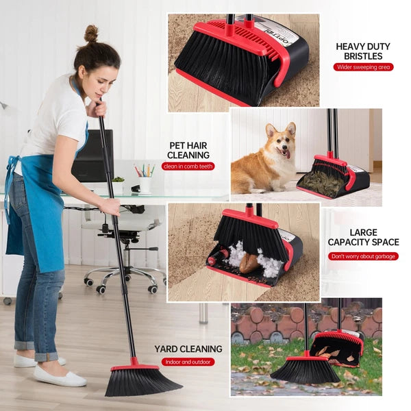 Broom With Dustpan Combo Set Hand Broom And Dustpan Set For Sweeping Indoor Angl